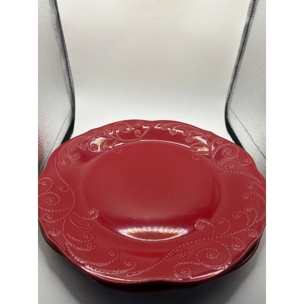 2 Lenox French Perle Cherry Dinner Plates 11
